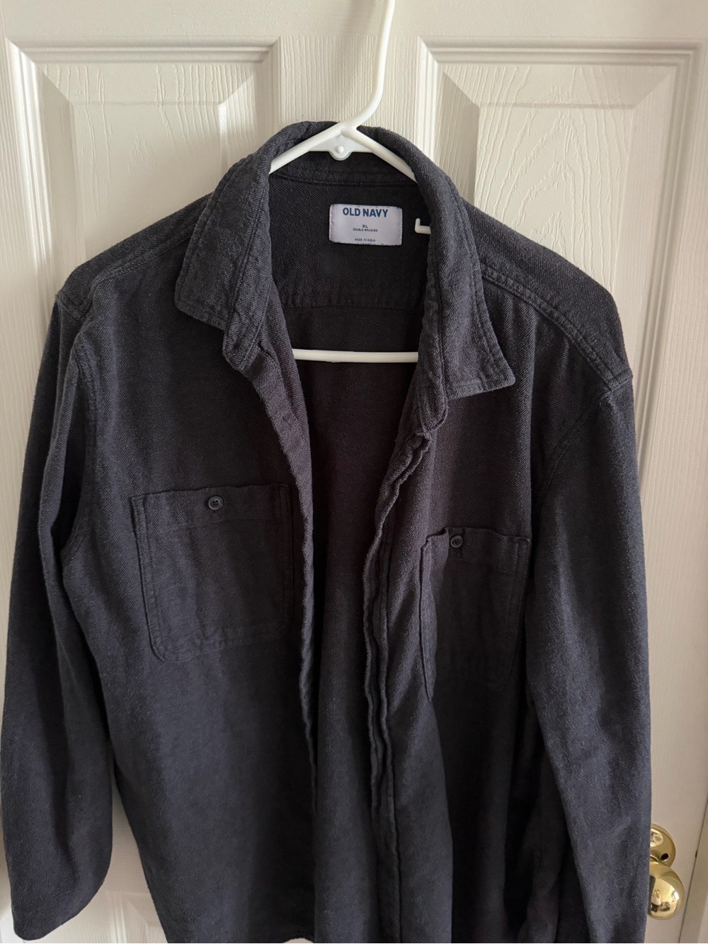 Old Navy Men's Black Casual Button-Down Shirt Jacket